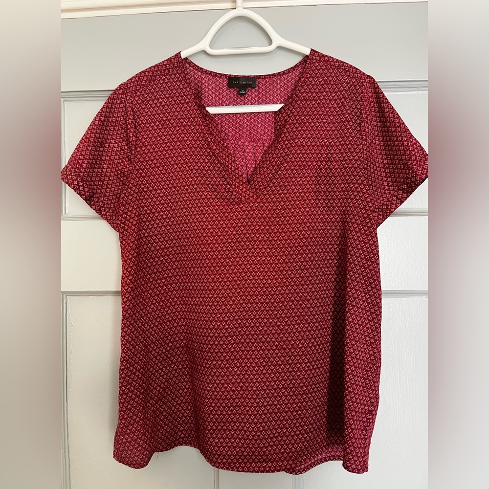 Vintage Y2K The Limited Red Geometric Blouse size M